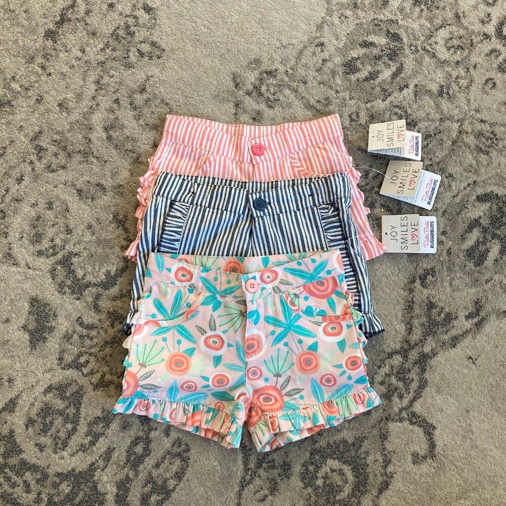 NWT Ruffle Butts Ruffle Trim Woven Shorts
